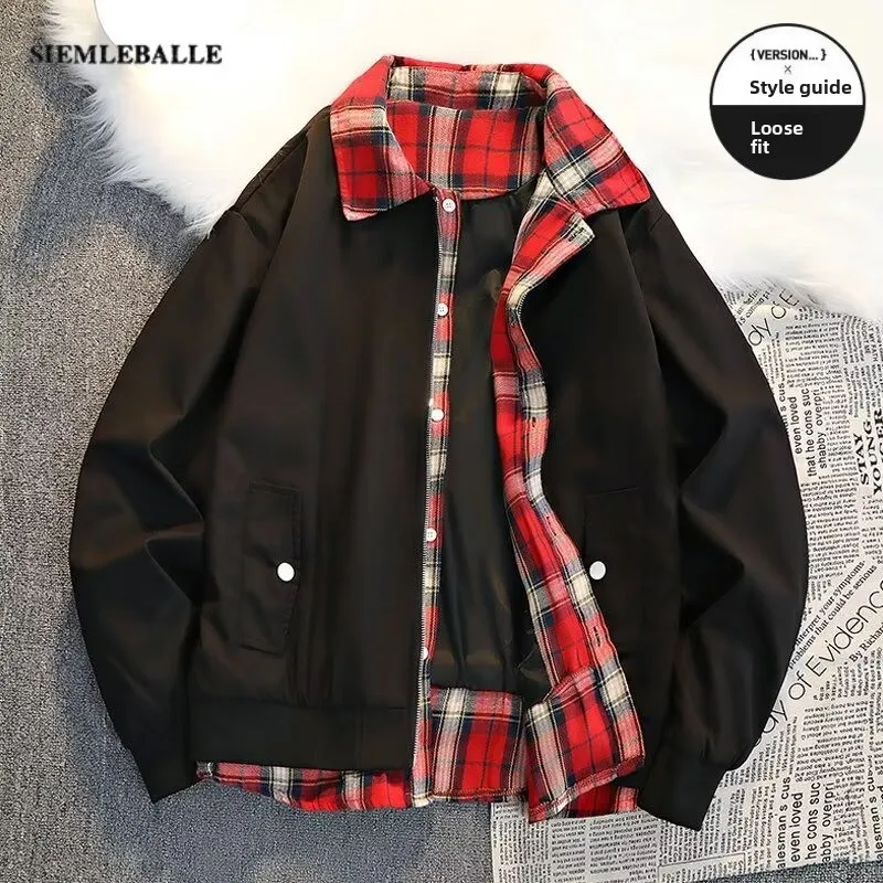 

Модный ленивый японский Sle Jaet, искусственный двухсекционный художественный персональный Harajuku Faion, простой свободный крой, смесь хлопка и полиэстера