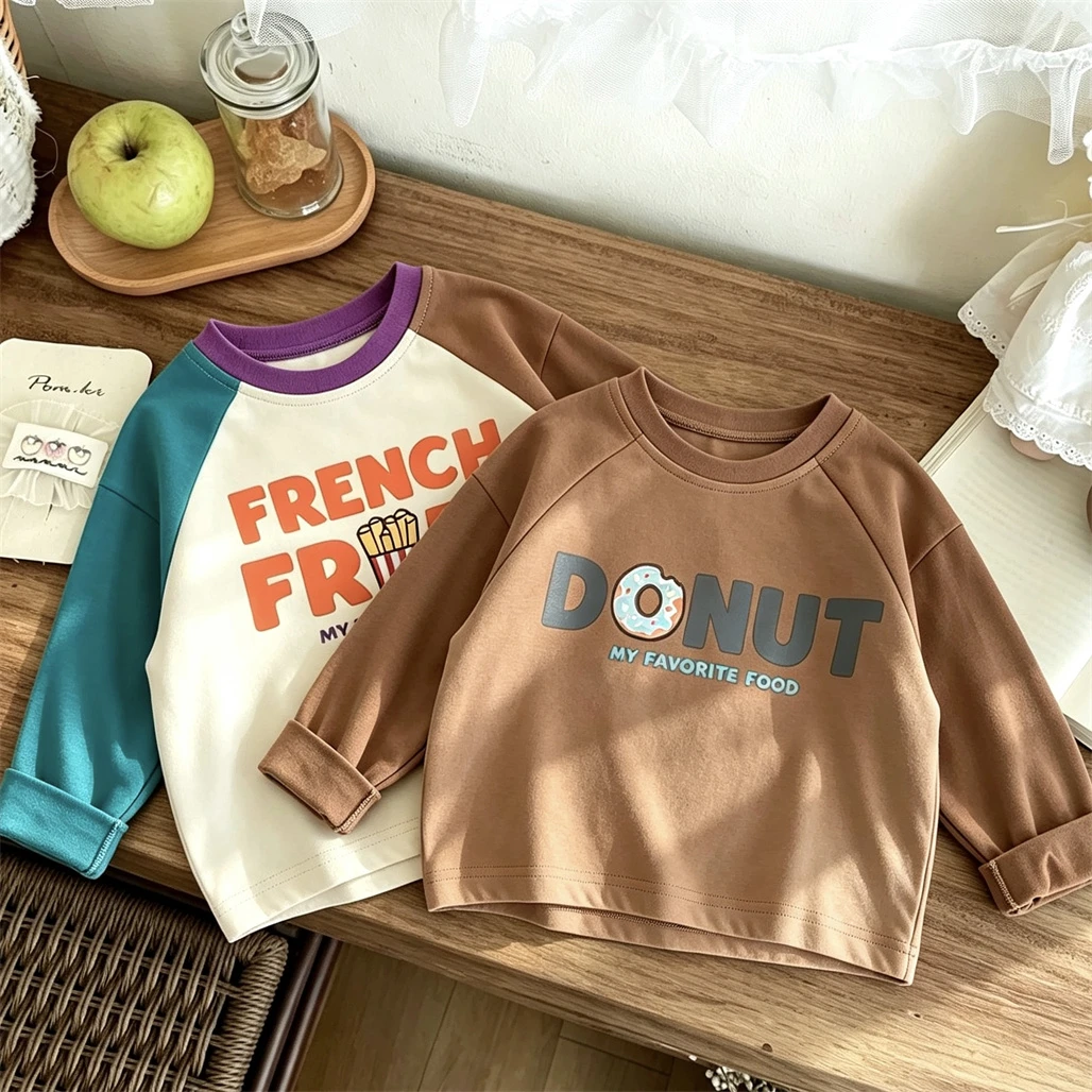 Raglan TShirt 2026 Child Trendy Summer Clothes Long-sleeved Pullovers Loose Casual Sports Base Shirt Boys Girls Round Neck Tops