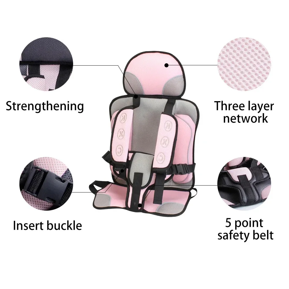 Child Safety Seat Mat Adjustable Stroller Seat Pad for 6 Months To 12 Years Old Breathable Chairs Mats Baby Car Seat Cushion