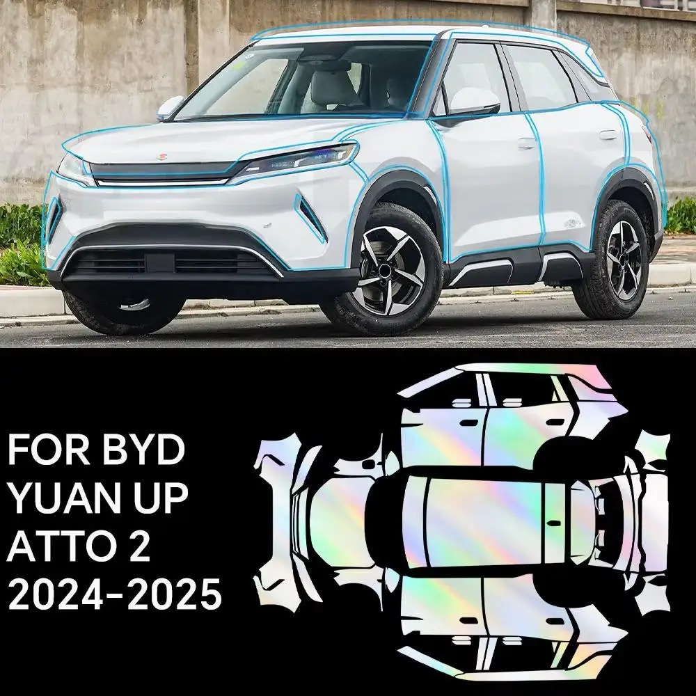 

9Mil TPU Scratch-resistant Car Paint Protection Film For BYD Yuan UP ATTO 2 2024 2025 Car Body Transparent Bra Per-cut PPF Kit