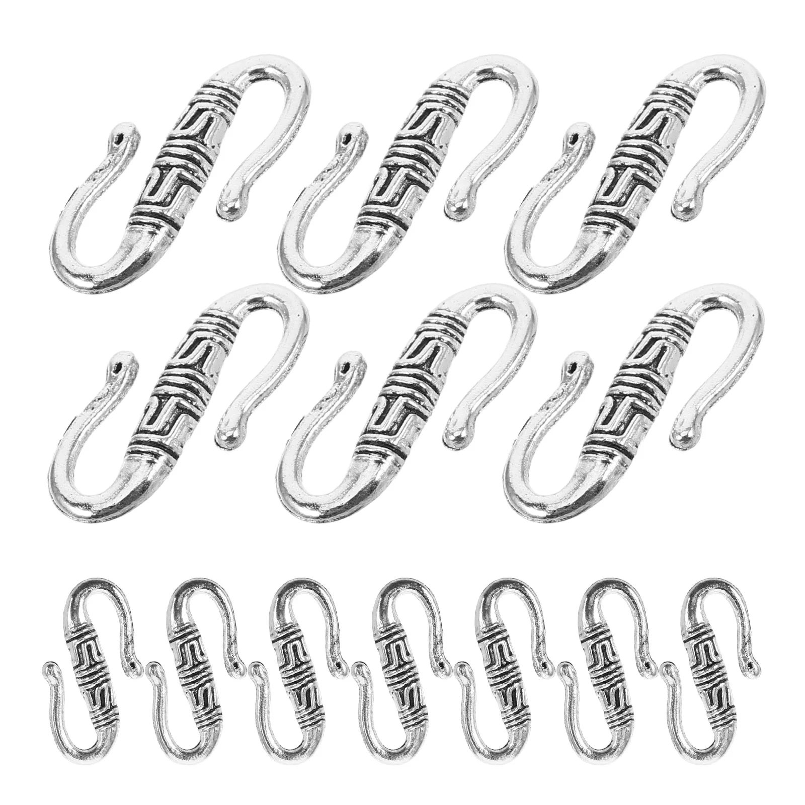 20 Pcs Tibetan Silver Accessories Buckle Pearl Bracelets Jewellery Clasp Charm Jewelry