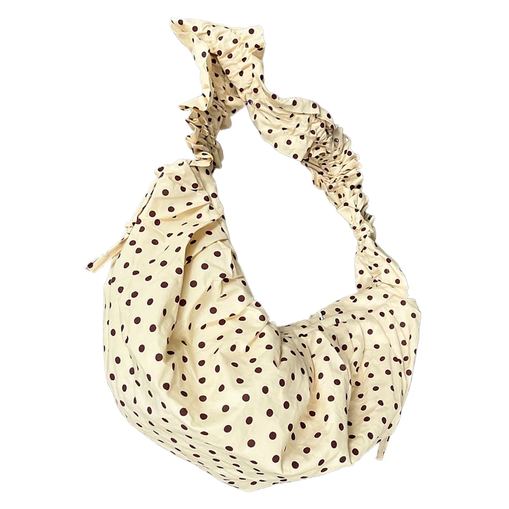 Damska szykowna torba pod pachę o dużej pojemności Polka Dot Retro Crossbody Bag All Match Vintage Small Tote Bag for Outdoor Travel