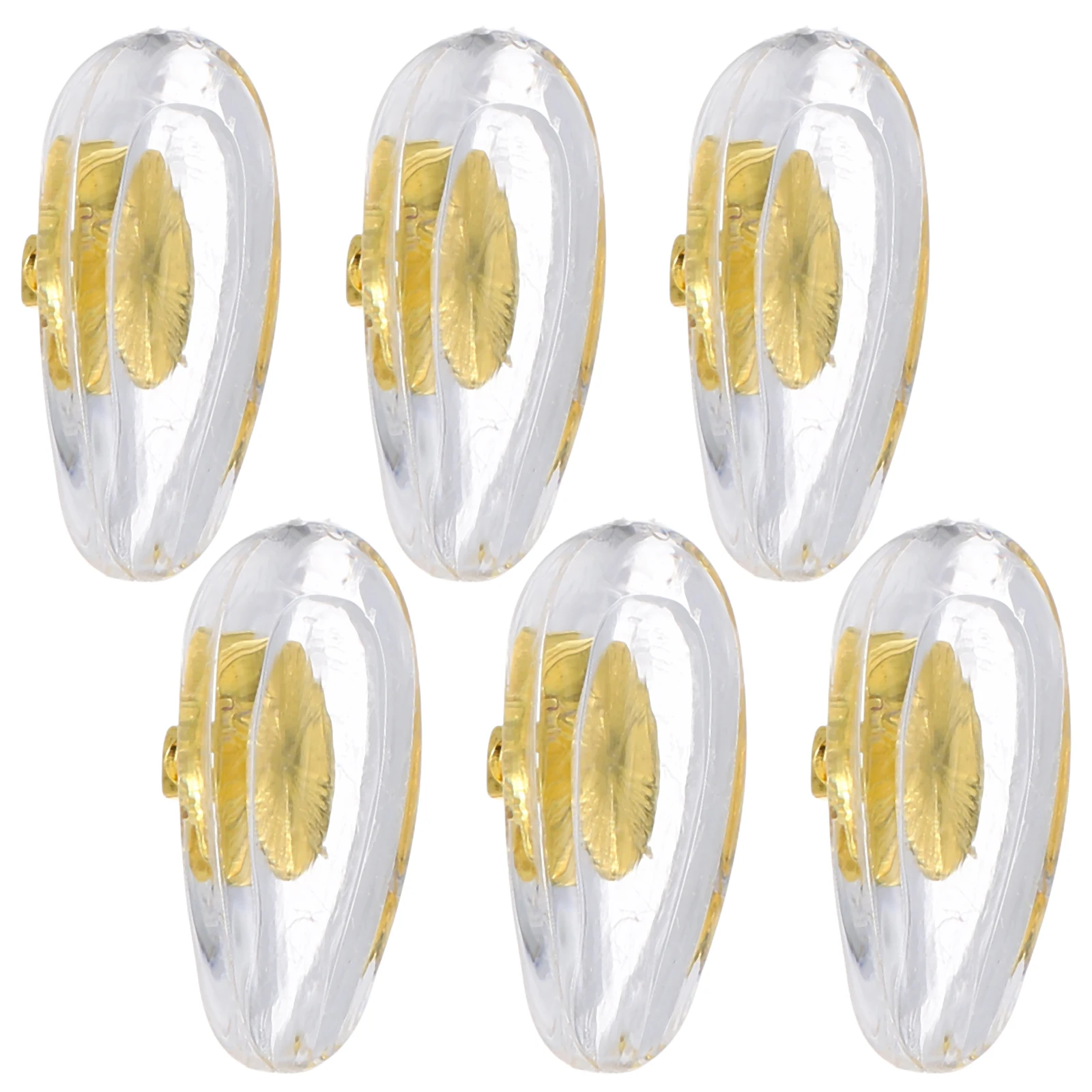 6 Pairs Metal Core Nose Pads Soft Silicone Anti Slip Golden Eyeglass Replacement Glasses Accessories