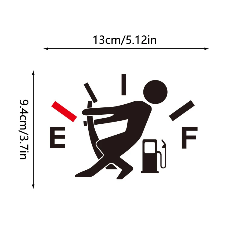 1 قطعة ملصق سيارة مضحك عالي الوقود يستخدم ملصق مقياس الغاز الفارغ تصميم مقاوم للماء تزيين السيارات