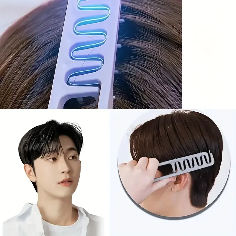 2Pcs Men's and Women's Hair Styling Comb with Slit to Cover Bangs, Suitable for Barbershops, Home Use, and Hotels, Plastic Hair Comb with Fine Teeth for Creating Fluffy Root Volume, Available in 2 Sizes