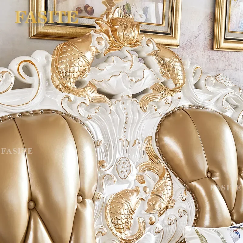 For European Villa Clubhouse Reception Area Genuine Cowhide Double Sofa Combination Living Room Furniture Luxury Leather