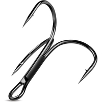 50Pcs Fishing Treble Hooks Sharp Round Bend Barbed Treble Hook High Carbon Steel Triple Hook for Bass Trout Saltwater Freshwater