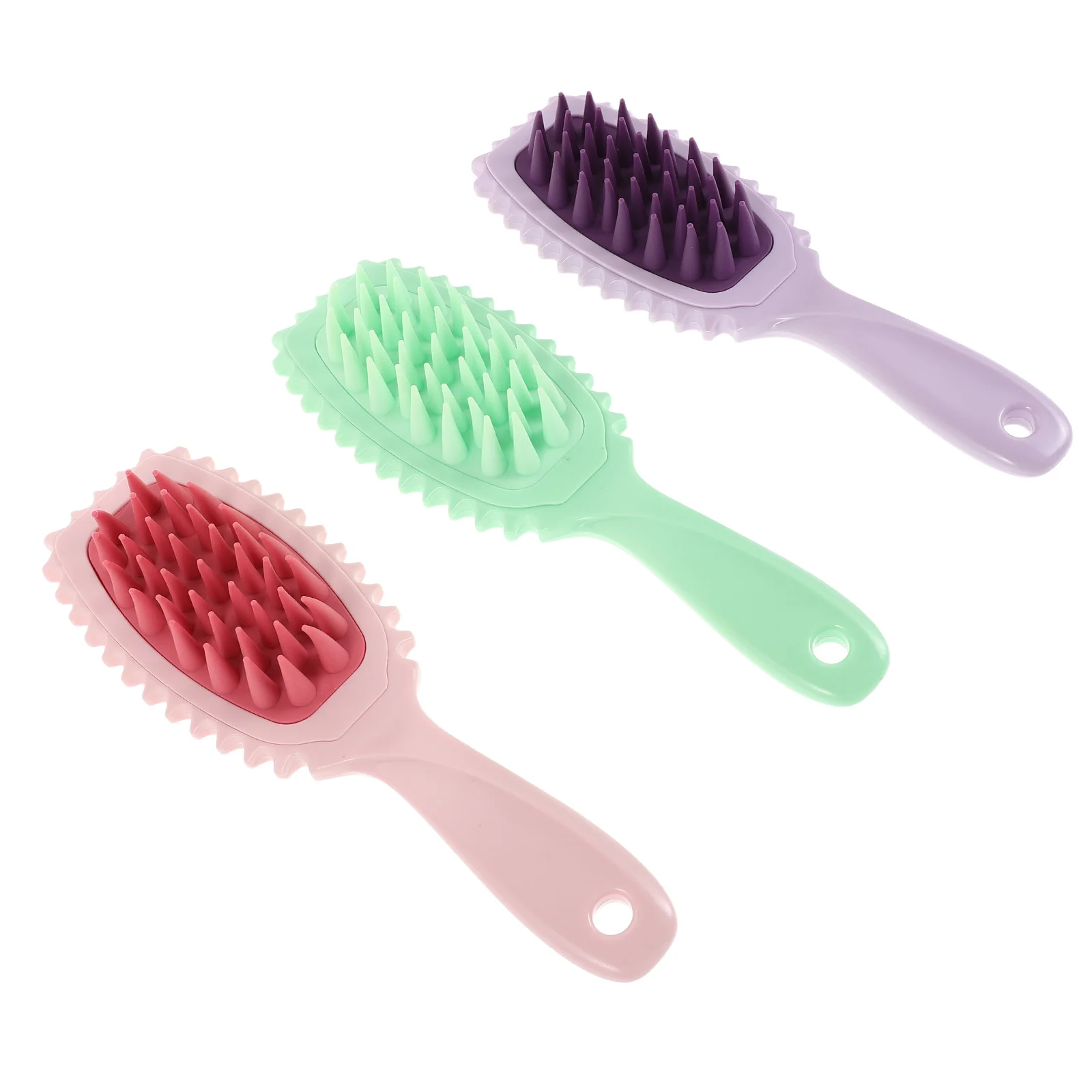 

3Pcs Scalp Scrubber Silicone Comb Exfoliating Shampoo Brush for Deep Cleaning Hair Wash Massager Travel Silicone Comb