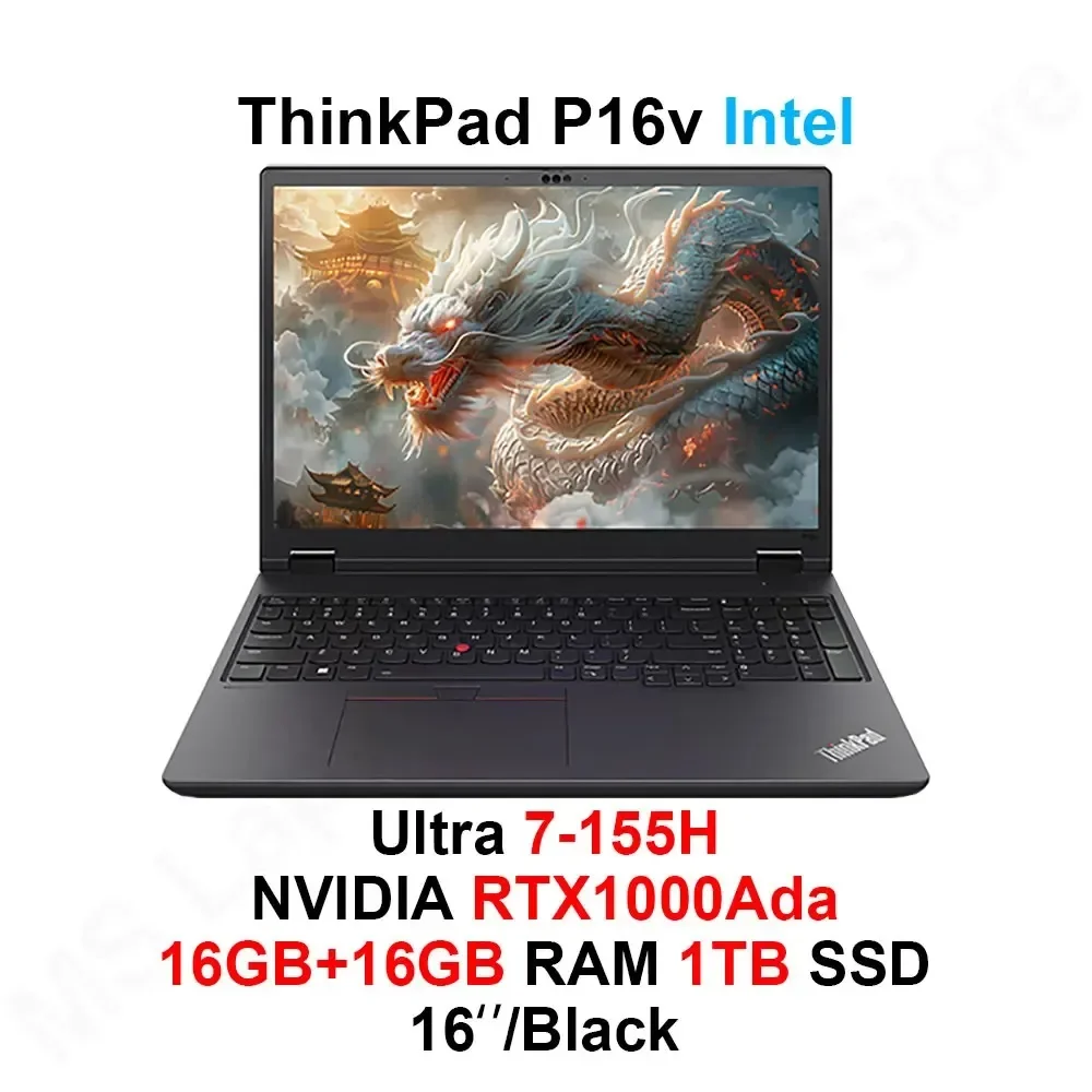 2024 ThinkPad P16v Laptop Ultra 7-155H RTX1000Ada 6G 16GB + 16GB RAM 1TB SSD 5M HD IR Notebook de 16 polegadas