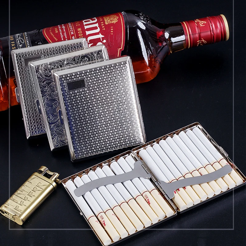 1pcs Metal Cigarette Cases Pocket Cigarette Cover Coarse Smoke Case