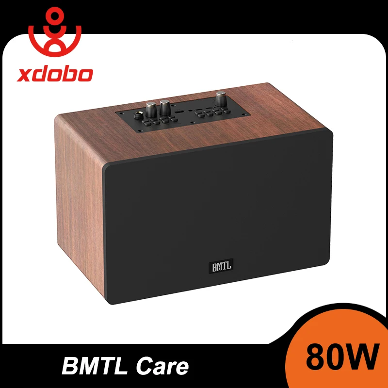XDOBO BMTL Care كلاسيكي ريترو خشبي سمّاعات بلوتوث 80 واط مضخم صوت ستيريو TF AUX مستوى السينما سطح المكتب صندوق الصوت