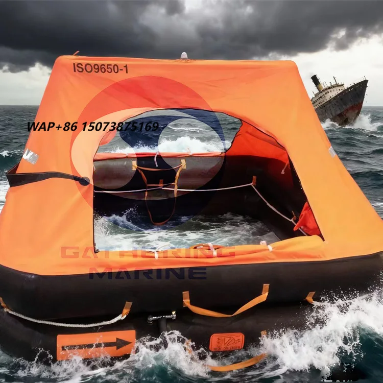 4-12 Persons Self-Righting Inflatable Liferaft ISO9650-1 Standard Yacht Marine Emergency Life Saving Survival Equipment