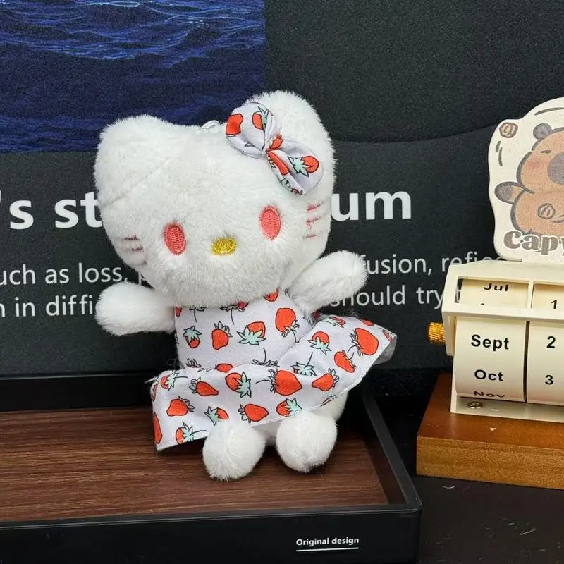 anime   Hello Kitty   Pluszowa lalka   Brelok   dziewczyna   Zawieszka do torebki   Spódnica w kwiaty Kitty   dekorować   Wypełnienie z bawełny pp   Zabawka   Akcesoria   Prezent
