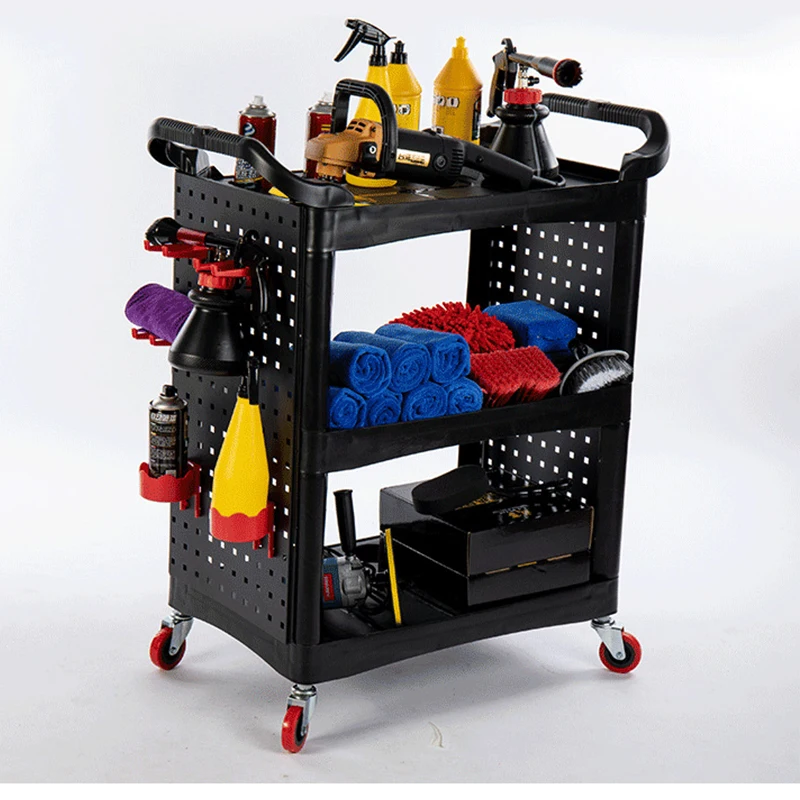 Multifunction Car Beauty Tools Removable Cart Three-Layer Storage Mobile Car Wash Storage Rack  Fine Washing Equipment ﻿