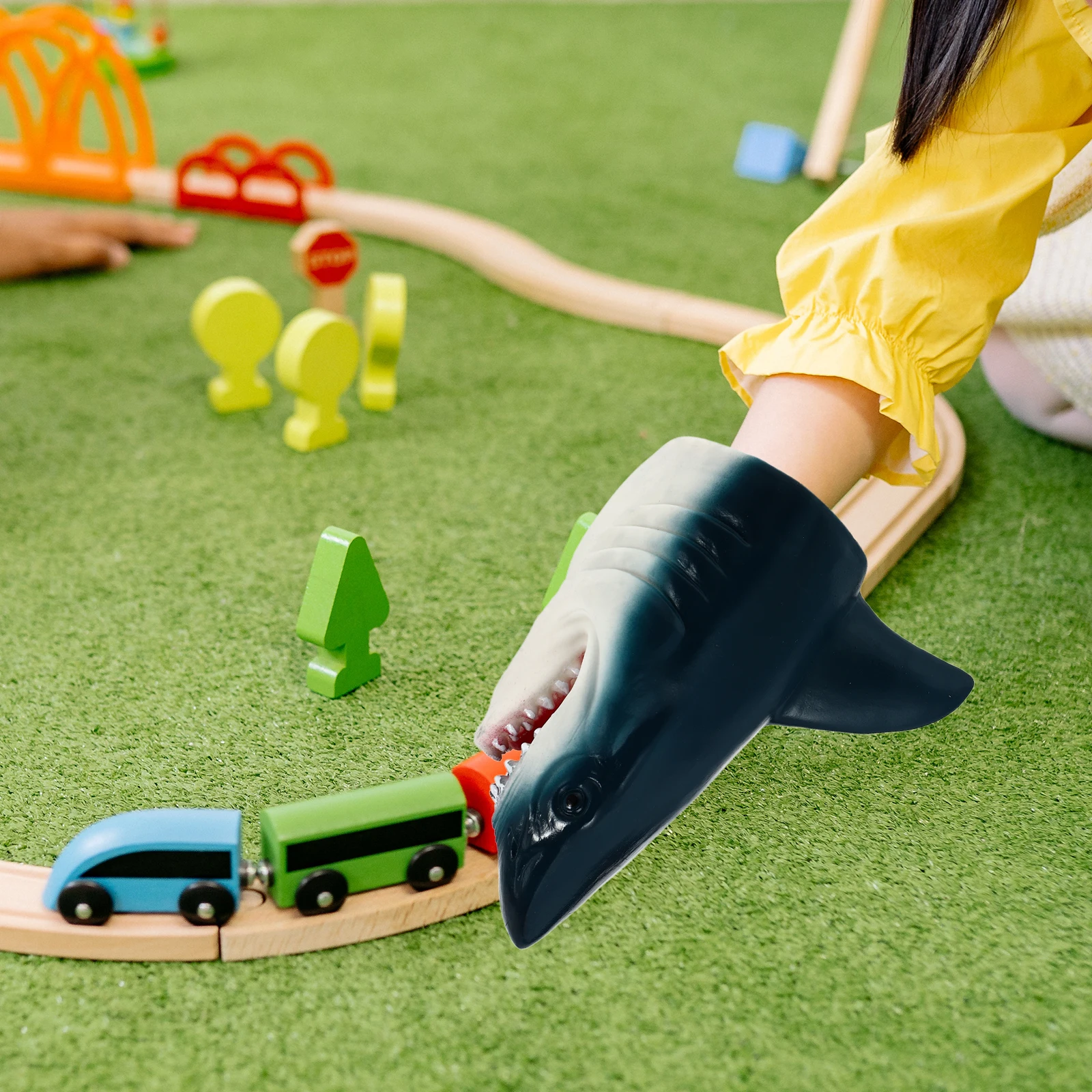 Burattini a mano con braccio di squalo da 2 pezzi Materiale selezionato Sicuro per i bambini Tempo di gioco Divertimento Attività di gioco di ruolo educativo Uso scolastico a casa