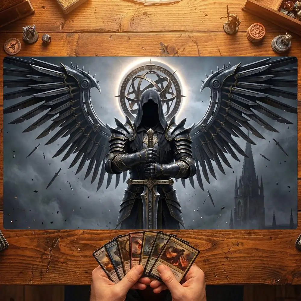 Thunder Lightning Angel Magic Party Game Mat Durable Rubber for MTG&TCG Games 35X60 Mouse Pad Offices Desk Mats Friendly Design