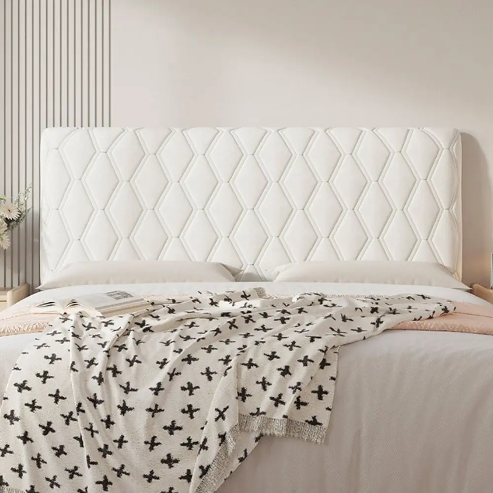 

All-inclusive Velvet Headboard Cover Solid Color Rhombic Lattice Bed Head Cover Washable Warm Bed Head Dust Protector Bedroom