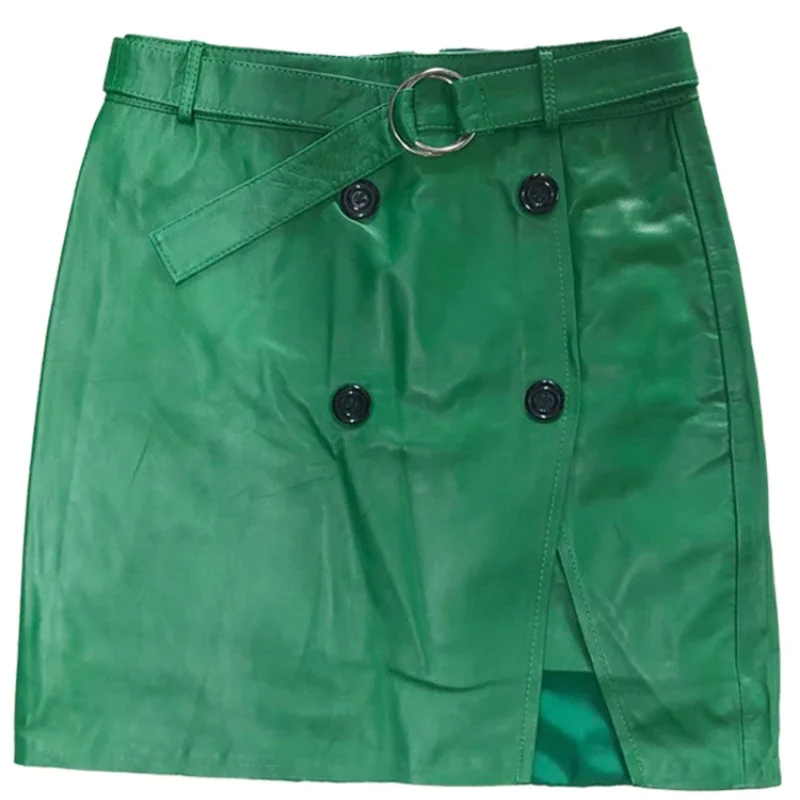 Tajiyane Genuine Leather Red Skirt Women Spring Autumn Leather Skirt Women's Sheepskin Fashion One-Step Skirt with Hips FCY083