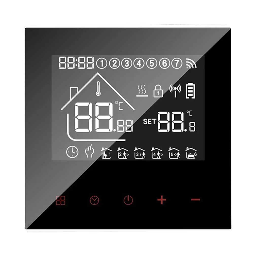 Tuya WiFi Termostato Para Aquecimento De Piso De Água, Controle Remoto De Temperatura, Usuário Amigável, Exibição Touchscreen