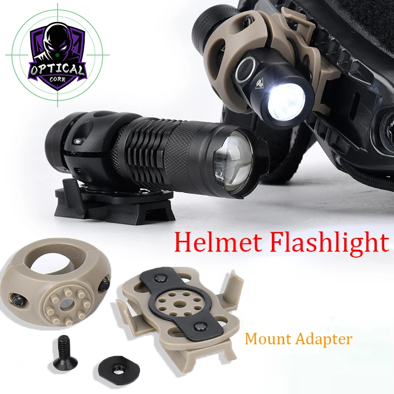 

WADSN Tactical Helmet Flashlight LED Strobe Light Airsoft Hanging Lighting Mini Helmet Lamt With FAST Mount Set Rail Adapter