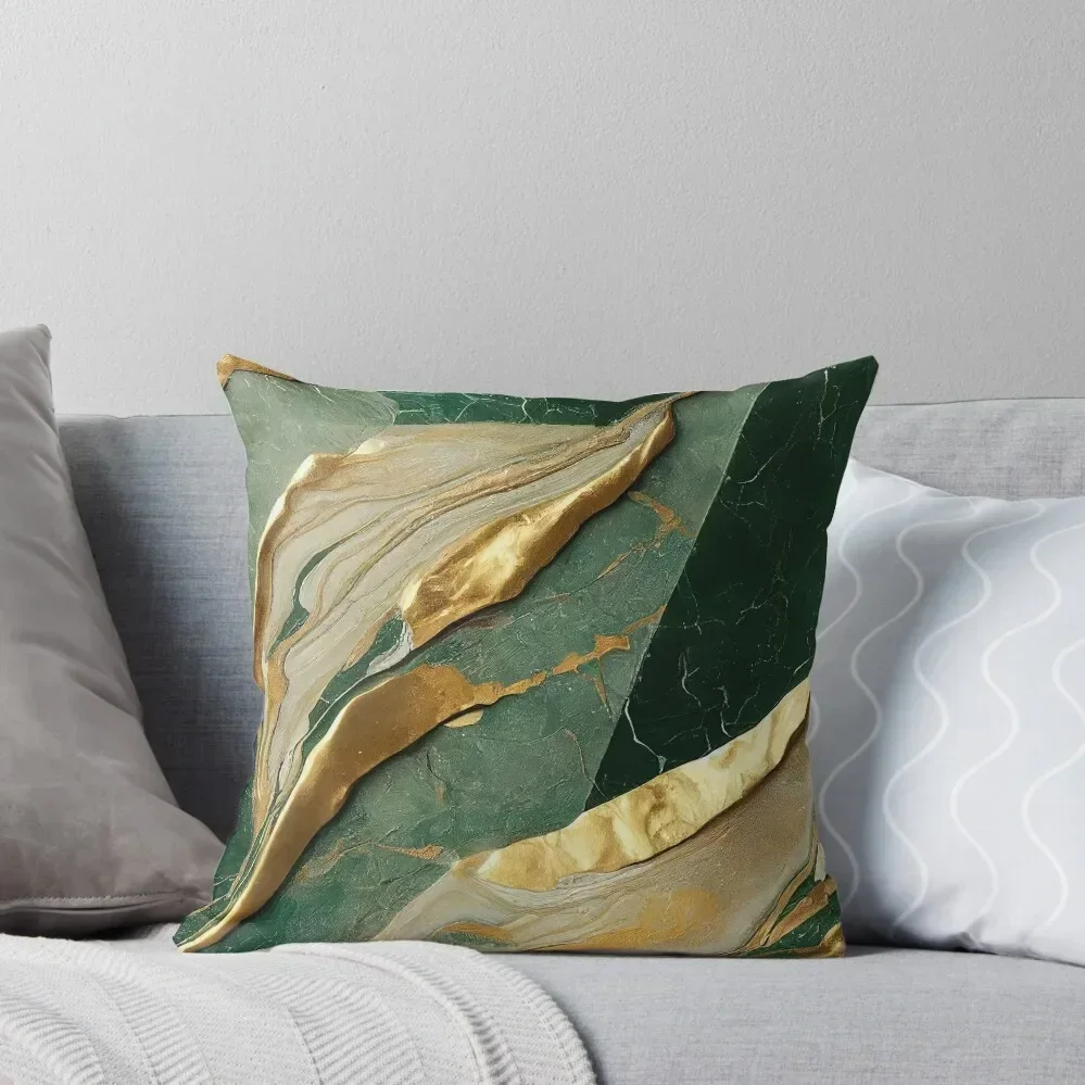 

green and gold gradient marble Throw Pillow Pillowcase Covers For Sofas pillow