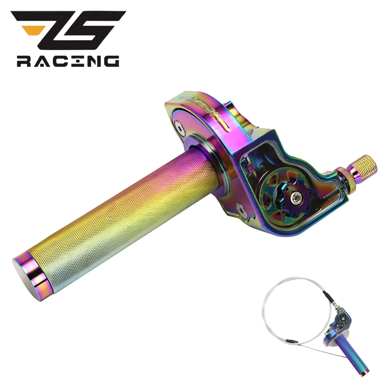 ZS Racing Motorcycle 7/8\'\' CNC Aluminum Multicolor Quick Twist Throttle Fuel Oil Accelerator Control Handle Grip