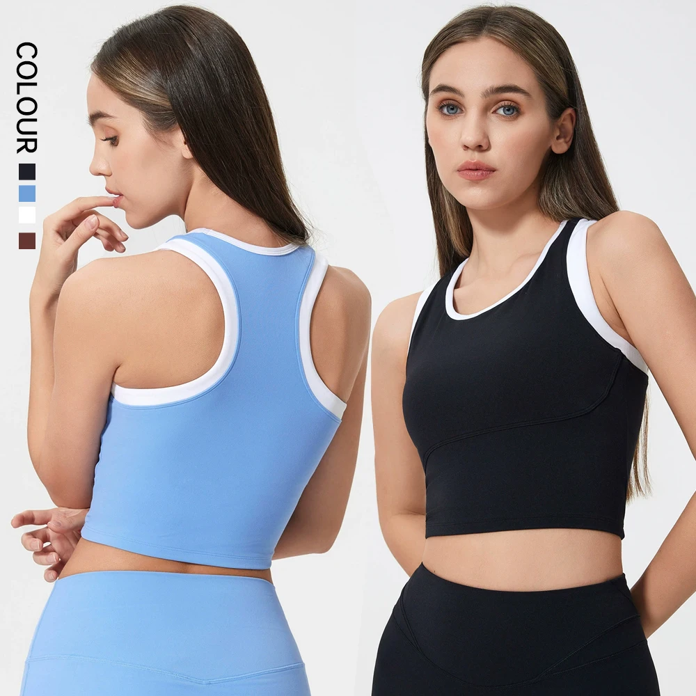 SHINBENE Womens Sexy Sleeveless U Neck Crop Tops Workout Cute Racerback Cropped Tank Tops