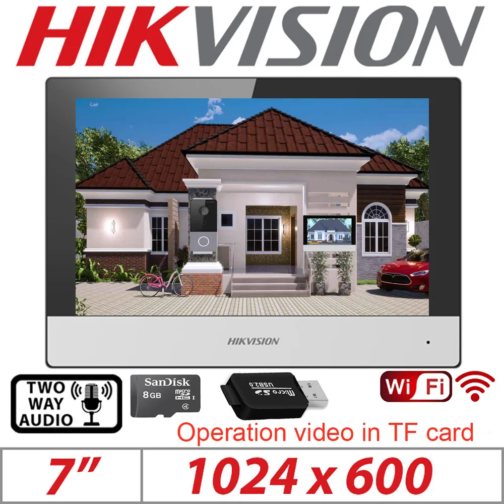 Original hikvision international version Multi-Language DS-KH6320-WTE1 Indoor Monitor POE, app Hik-connect,WiFi,Video intercom