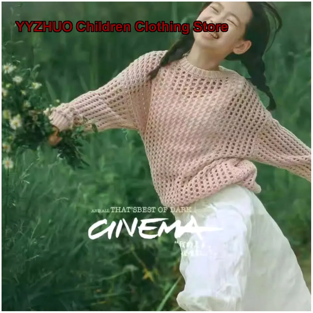 Girls Knit Top Kids Comfortable Solid Color Round Neck Knit Top for Photography