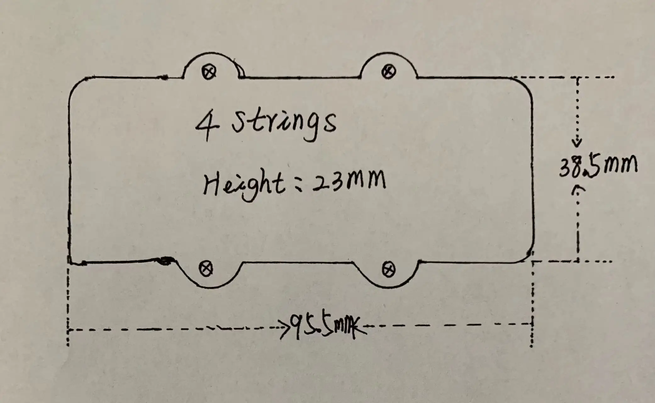 Original 4 Strings Washbun Bass Guitar Active Pickups with 2 Band E.Q Equalizer Preamp Circuit Guitarra Accessories in Stock