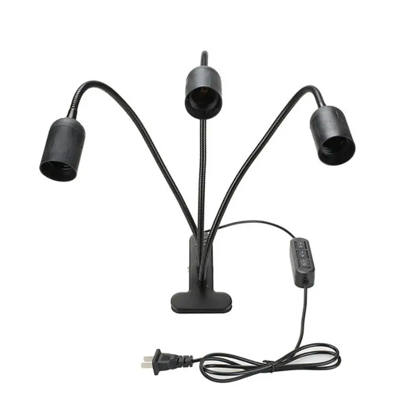 360 Degrees Flexible Desk Lamp Holder 3 Heads E27 Base Light Socket Gooseneck 1.8M Cable With On Off Switch Plug For Grow Light