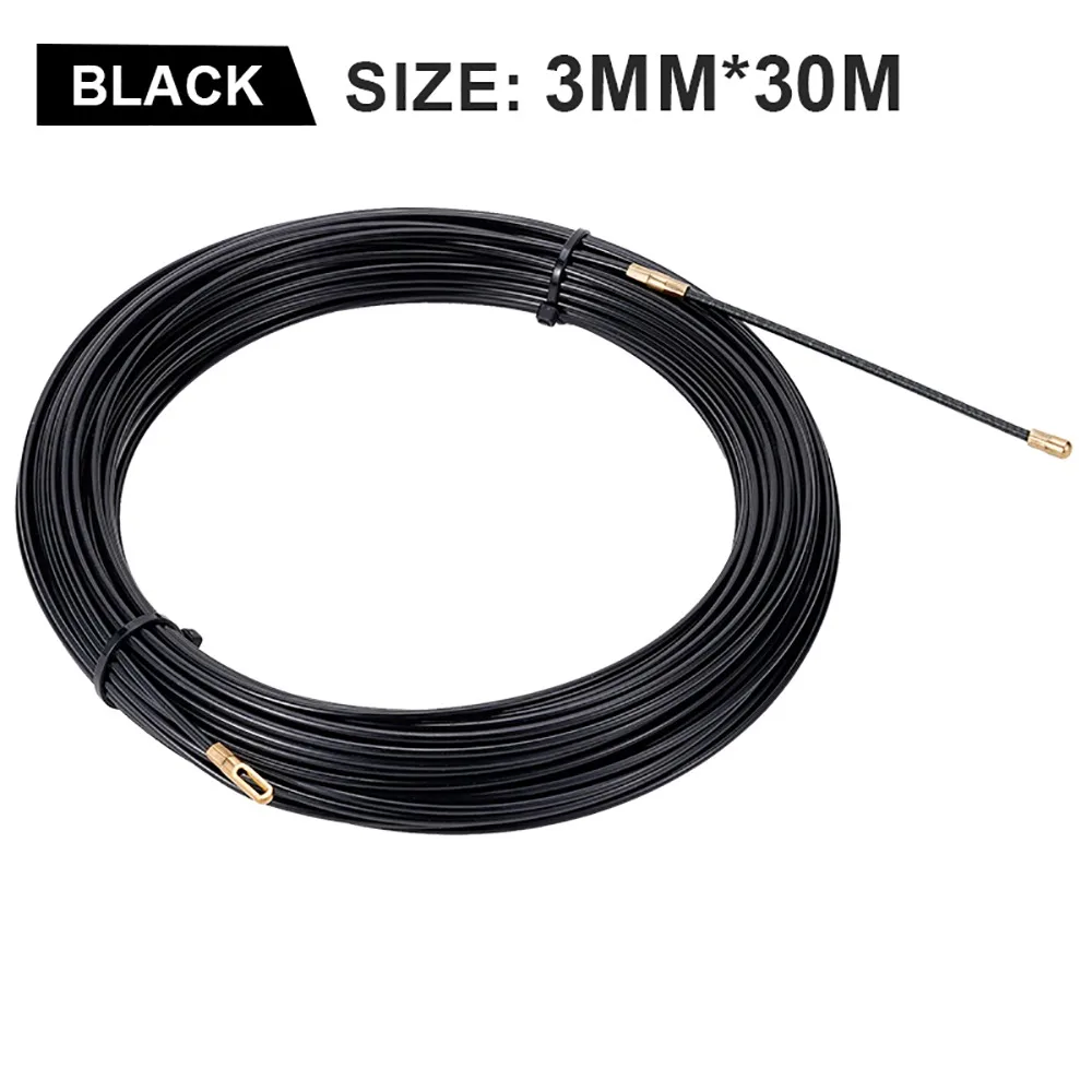 1Roll New 5/10/15/20/25/30M Cable Puller Nylon Electrician Spring Tape Guide Push Puller 3mm Wall Wire Lead Wiring Aid Tool