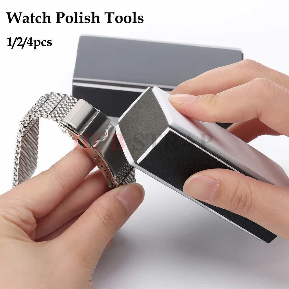 For Watchmaker 1/2/4pcs Watch Cleaner Rod 2/4 Sides Polishing Files Sanding Block Wrist Watch Parts Clean Polish Tool Rod