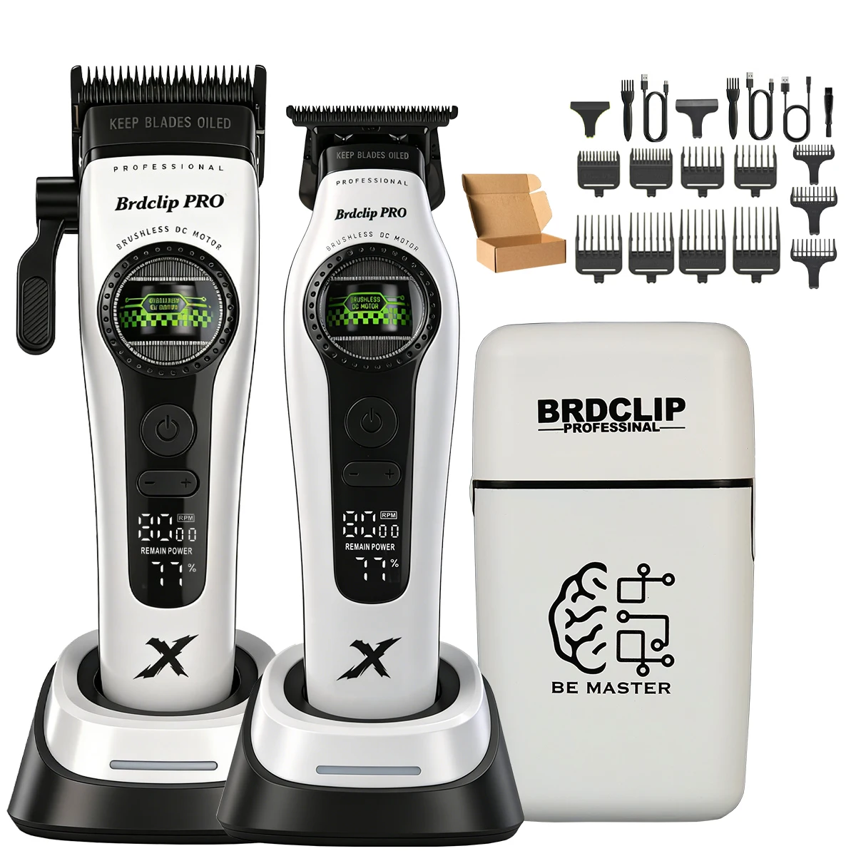 

Профессиональная машинка для стрижки волос BRDCLIP 898C-T 609 с бесщеточным двигателем с внешним ротором 8000 об/мин, съемным лезвием, триммер, новая бритва 10000 об/мин