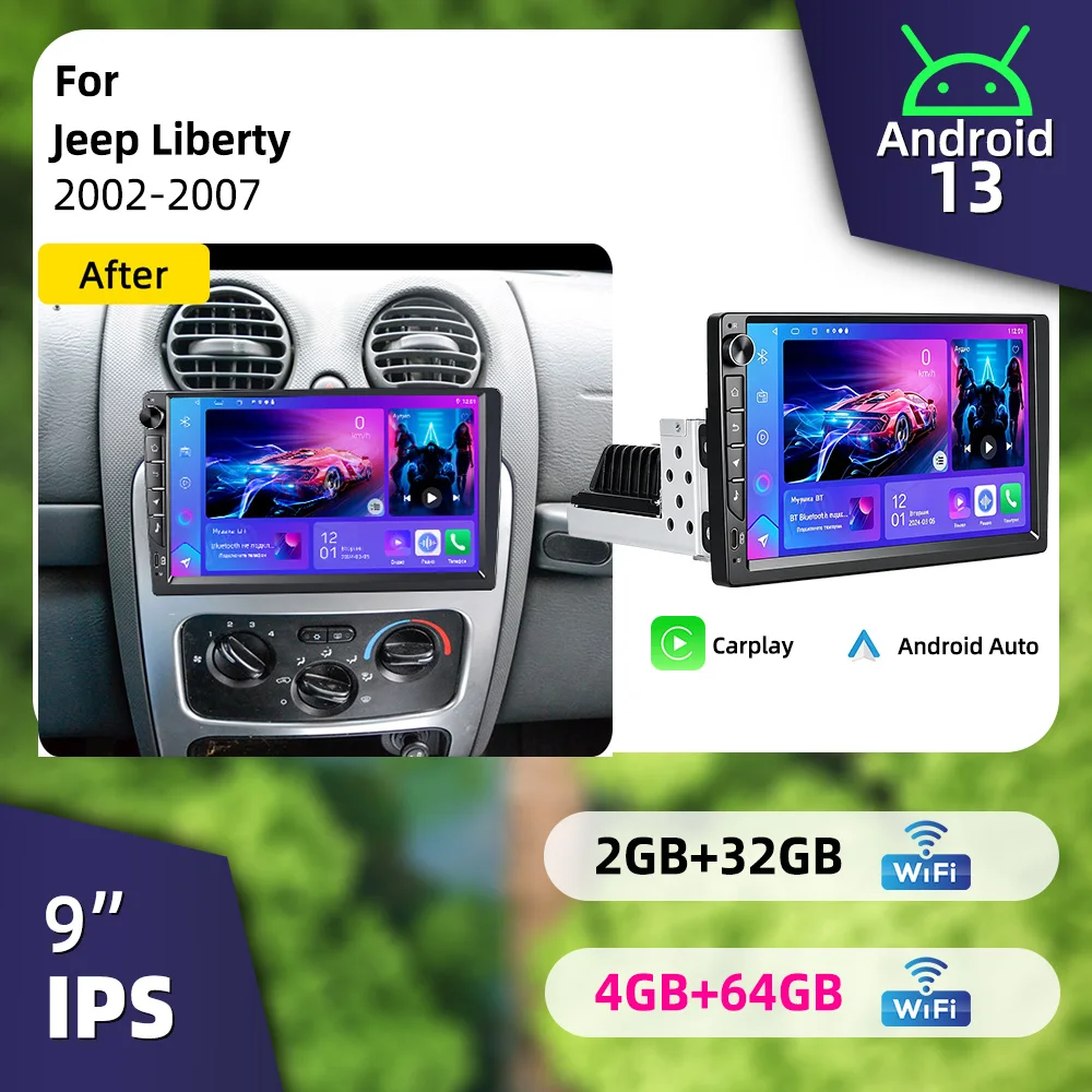 For Jeep Liberty 2002-2007 1 Din 9