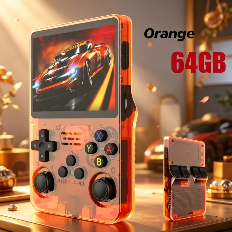 

Портативная игровая консоль R36S в ретро-стиле, система ARKOS, 3,5-дюймовый IPS-экран, классический портативный видеоплеер, 128 ГБ, подарок для любителей игр