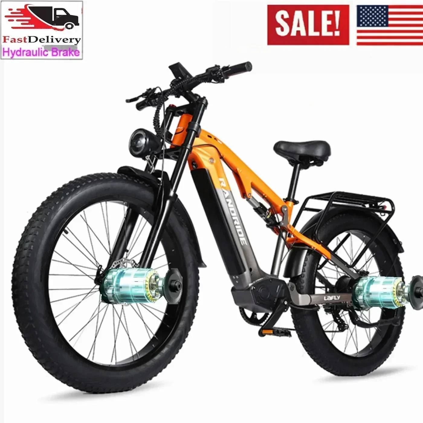 Dual Motor ELECTRIC Mountaim BIKE 2000W 48V 20AH UP TO 50KM/H eBIKE 26