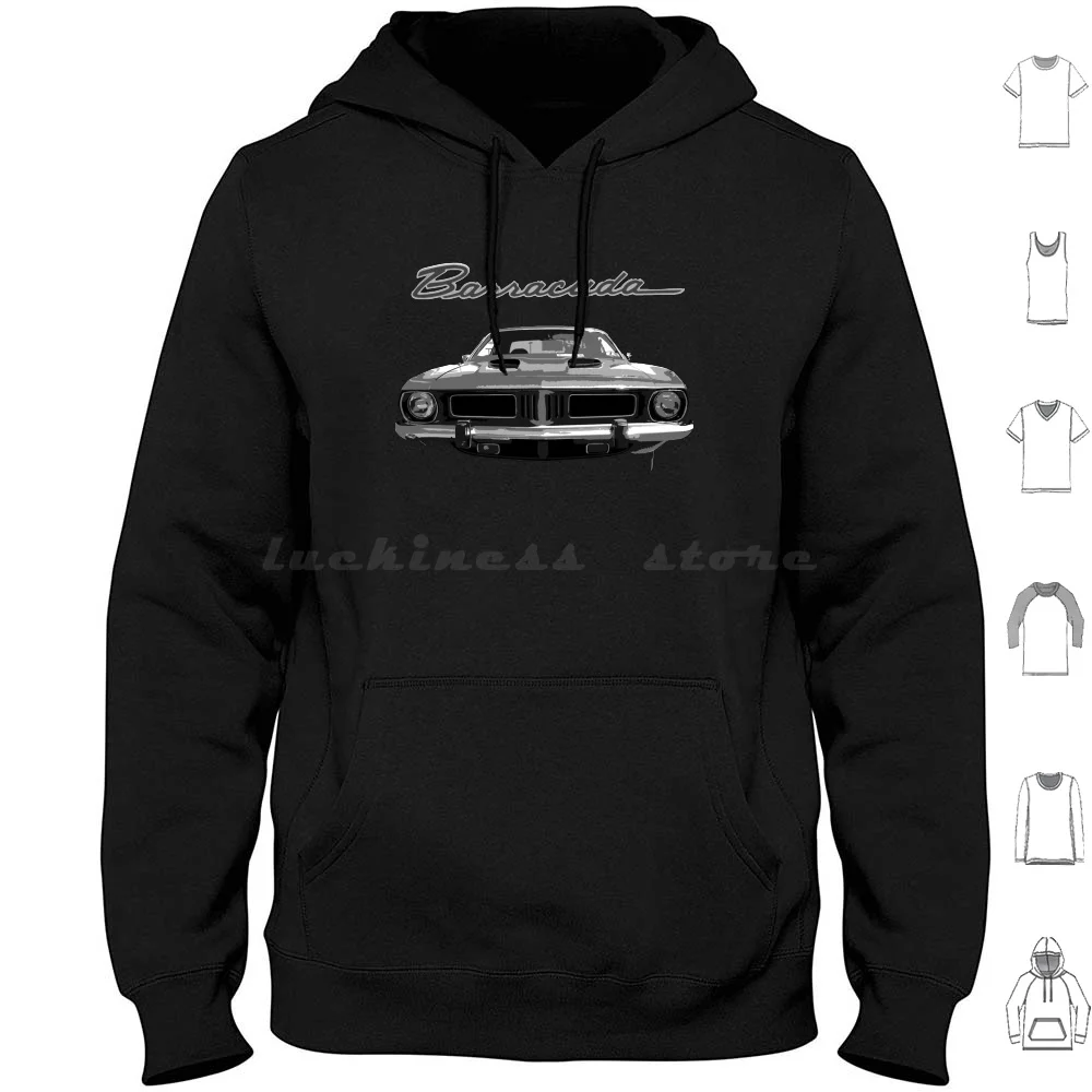 1973 Plymouth Barracuda Cuda Hoodies Long Sleeve Barracuda Plymouth Cuda Antique Car Hot Rod Car Retro Retro Car