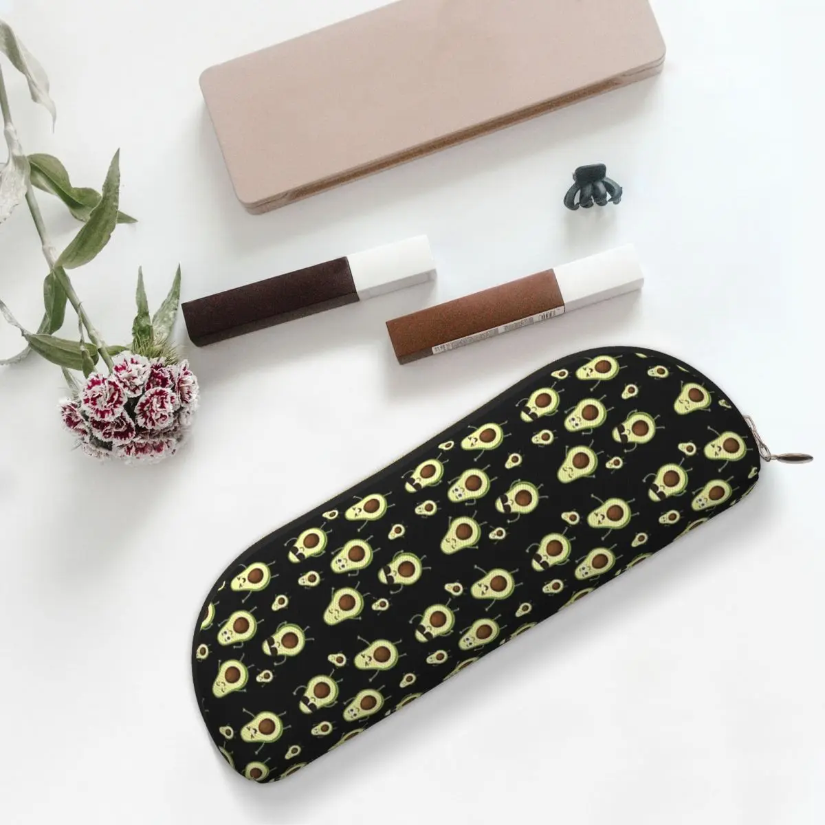 

Cute Avocado Pattern Pencil Case Pen Holder Storage Stationery Supplies Large Capacity Pen Box Pencil Bag for Kids School