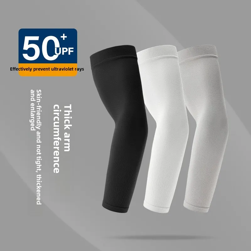 Sunscreen sleeves male outdoor sports fishing driving ice silk breathable anti-ultraviolet enlarged paragraph ice sleeve