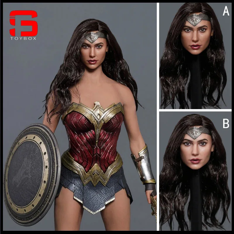 In Stock GACTOYS GC037 1/6 Wonder Girl Head Sculpt Gal Gadot Planted Hair Head Carving Fit 12\'\' Female Action Figure Body