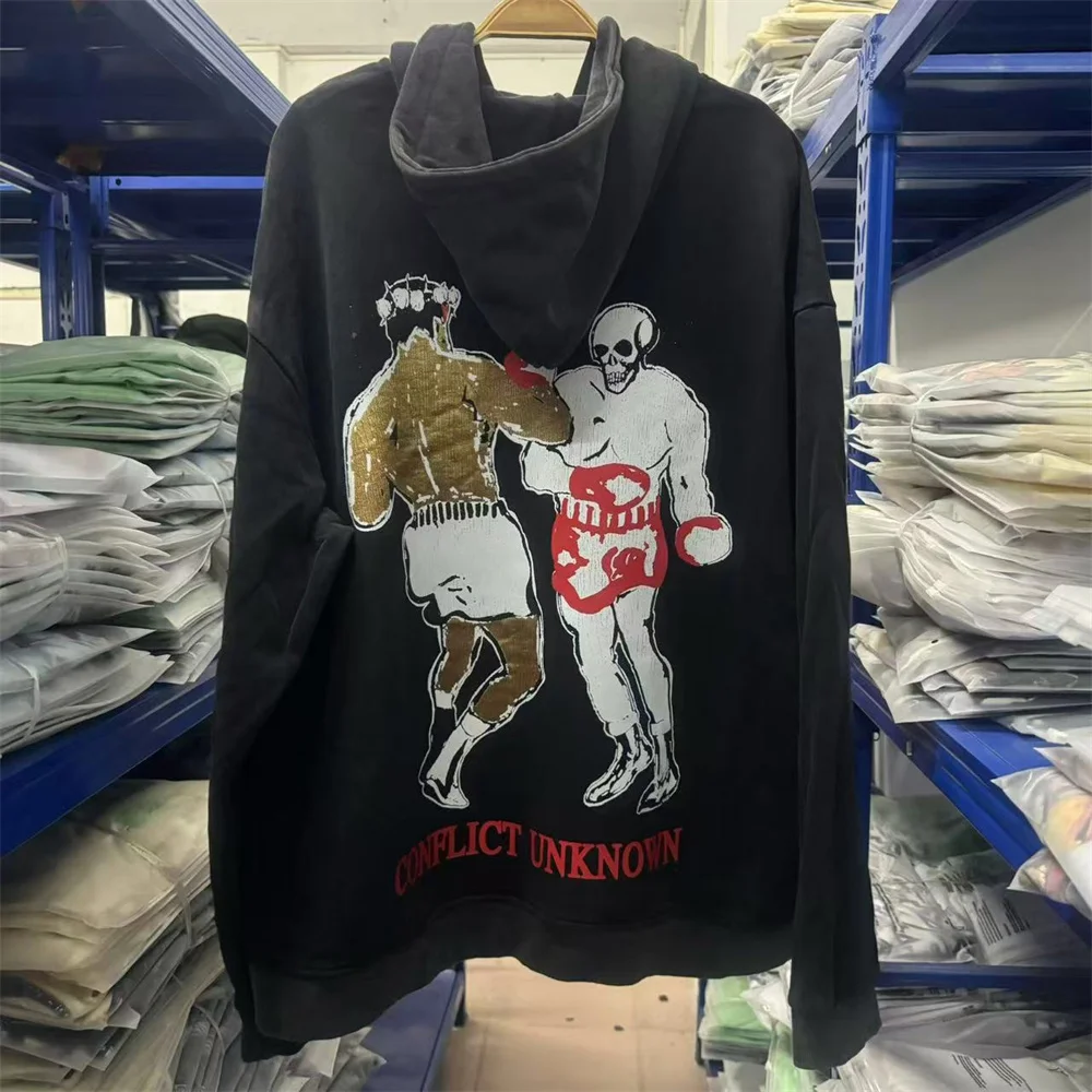 

Худи с принтом «Святой боец» в стиле бокса, черные уличные толстовки унисекс, высококачественные свободные худи для единоборств