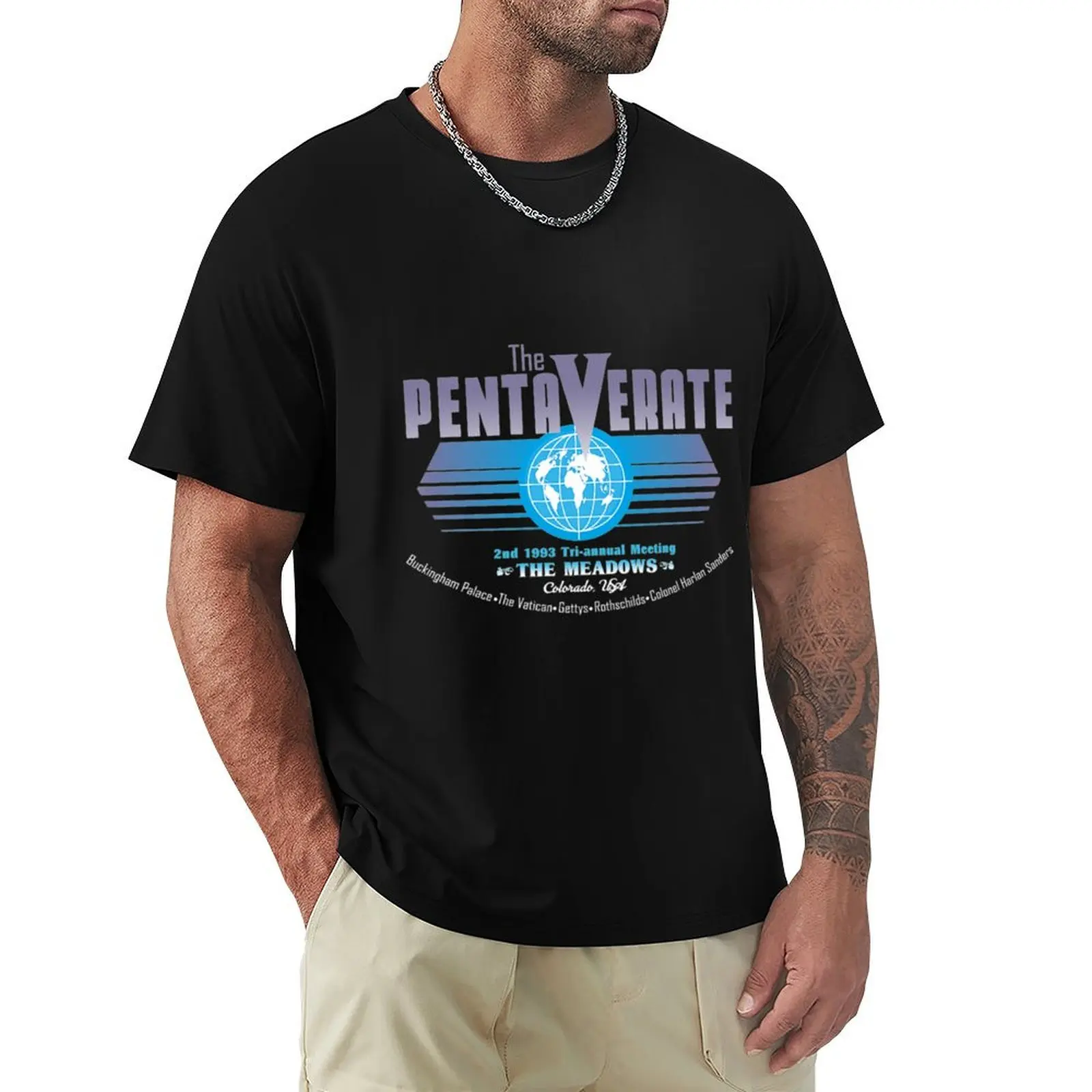 The Pentaverate T-Shirt blue archive graphic tee shirt t shirt for men