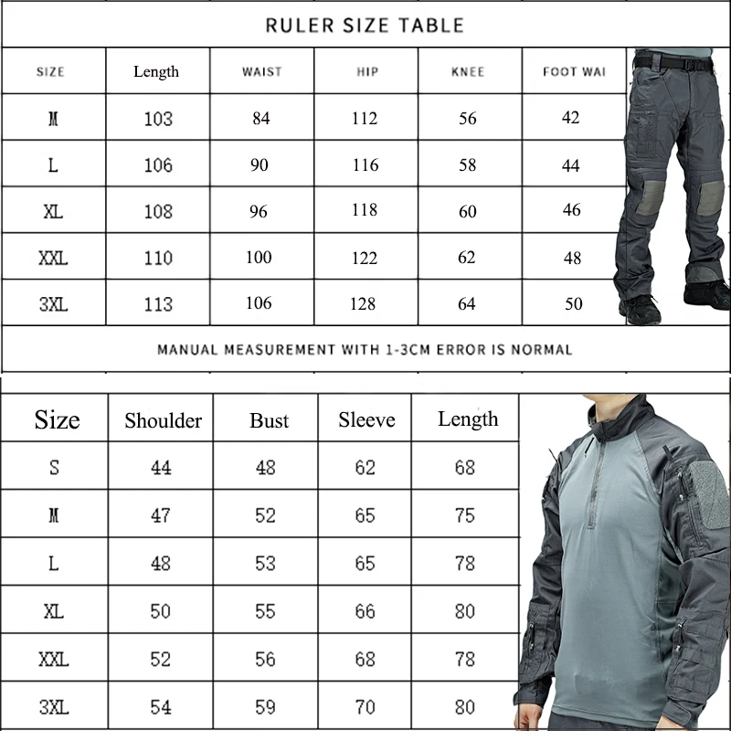 Heren Cargo Broek Casual Lange Mouw Shirts Waterdichte Tactische Pakken Jacht Multi-Pocket Paintball Sets Werkkleding Man