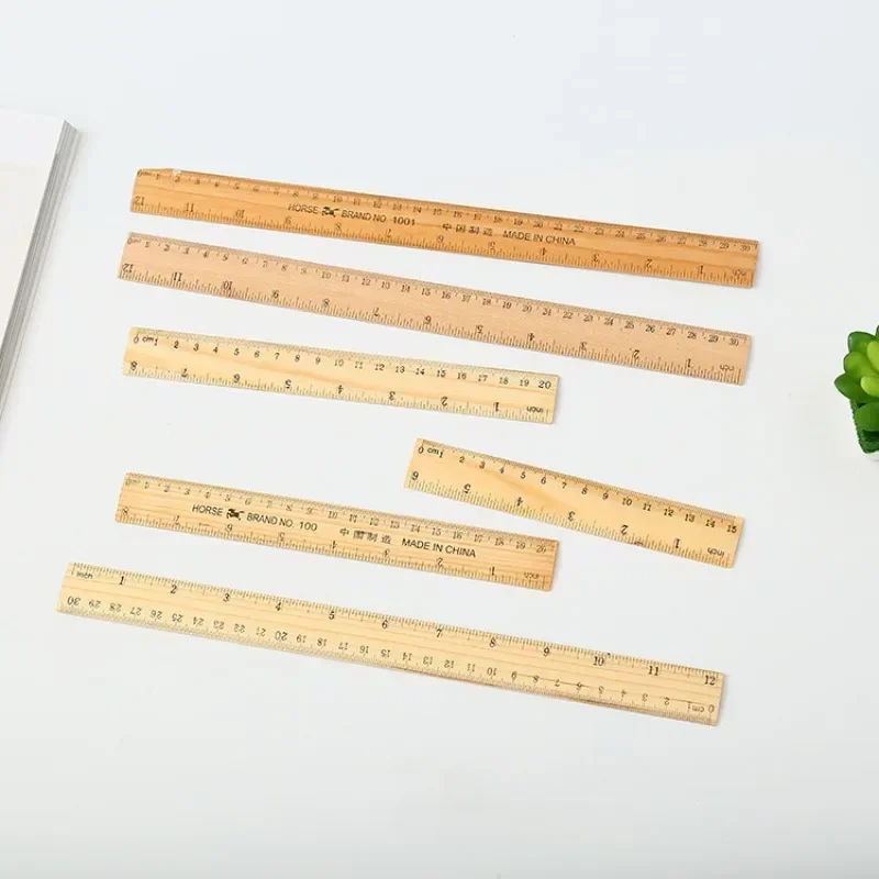 Measuring Tool Desk Accessories 15/20/30cm Teacher Stationery Children Drawing Rulers Straight Ruler Wooden