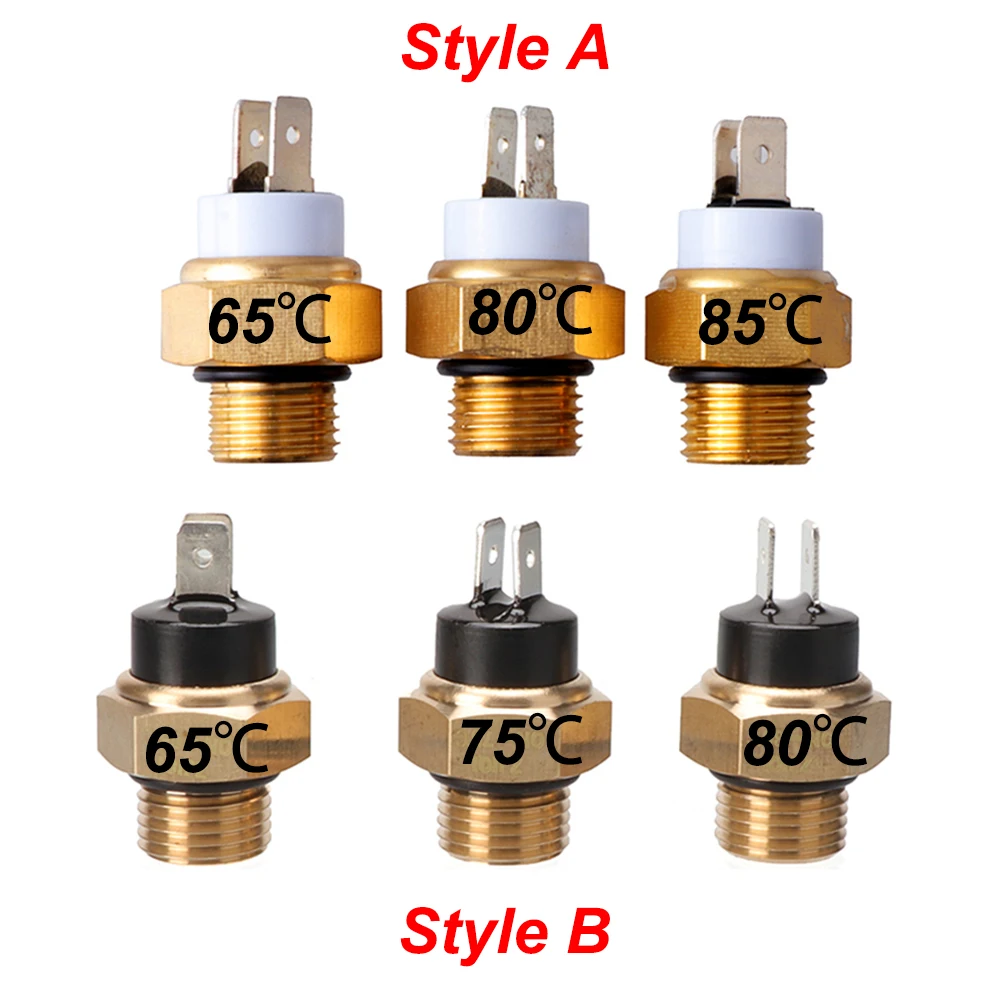 M16*1.5mm 65/75/80/85℃ Durable Brass Motorcycle Radiator Temperature Sensor Coolant Fan Switch Water Temperature Thermostat