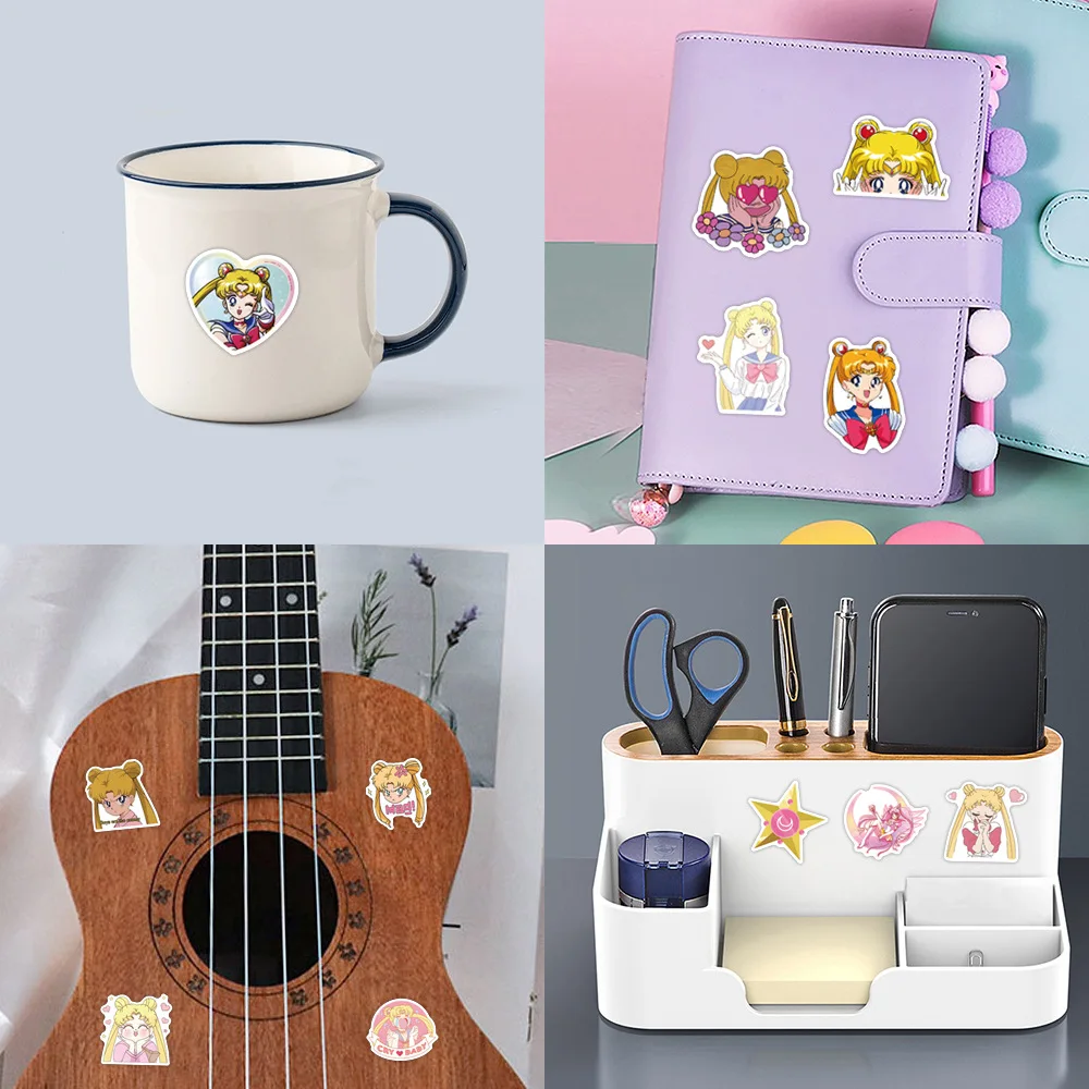 110 pçs animação dos desenhos animados lua lebre marinheiro mob decoração criativa mala copo de água computador adesivos à prova dwaterproof água