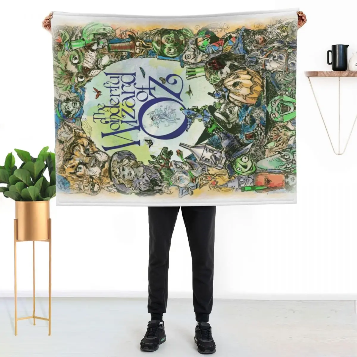 Classic Oz Art with Faded edges Throw Blanket Plaid Decoratives Softest Multi-Purpose valentine gift ideas Loose Blankets