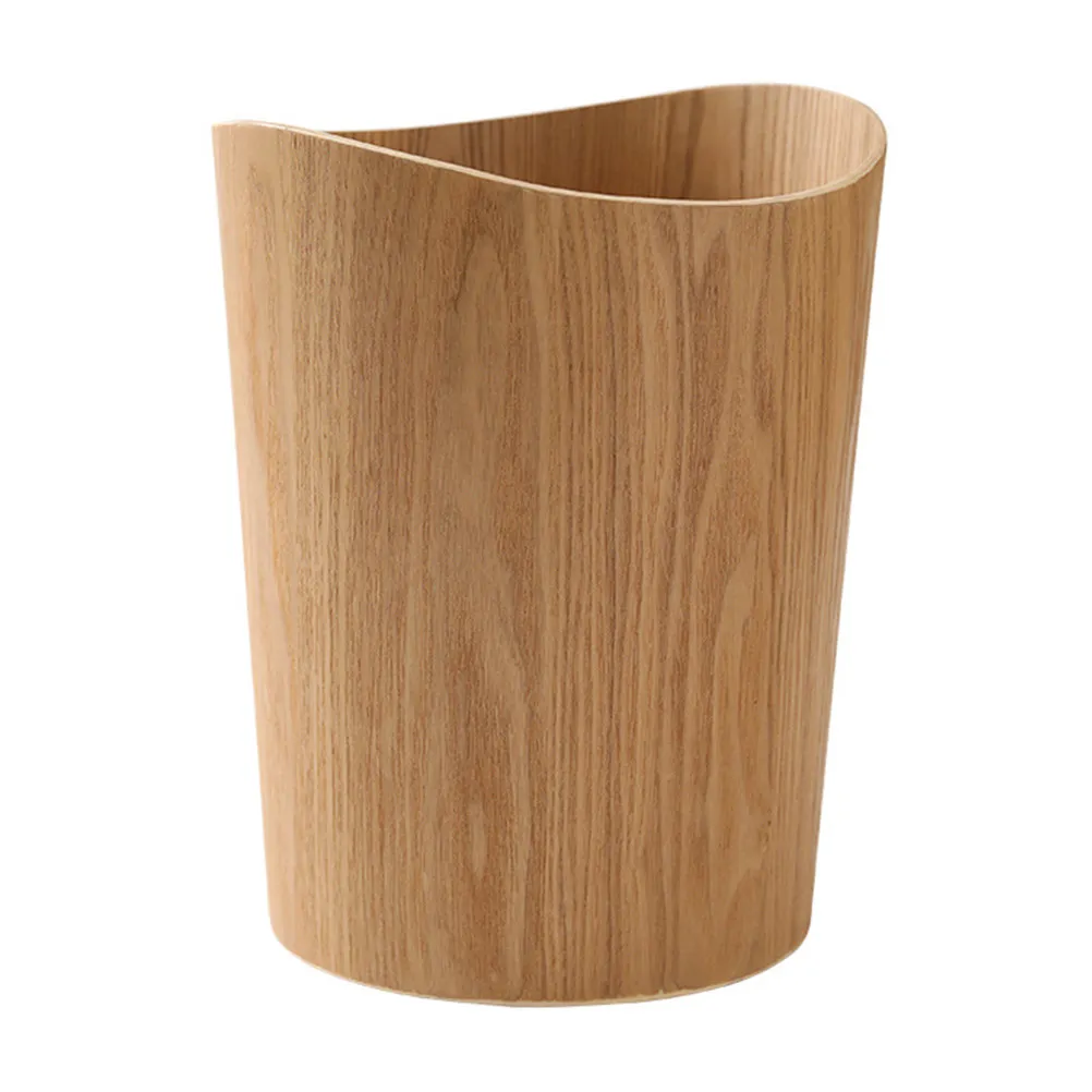

1Pcs Wooden Rubbish Can Thick Sturdy Construction Modern Minimalist Design Household Waste Bin for Kitchen Office Living Area