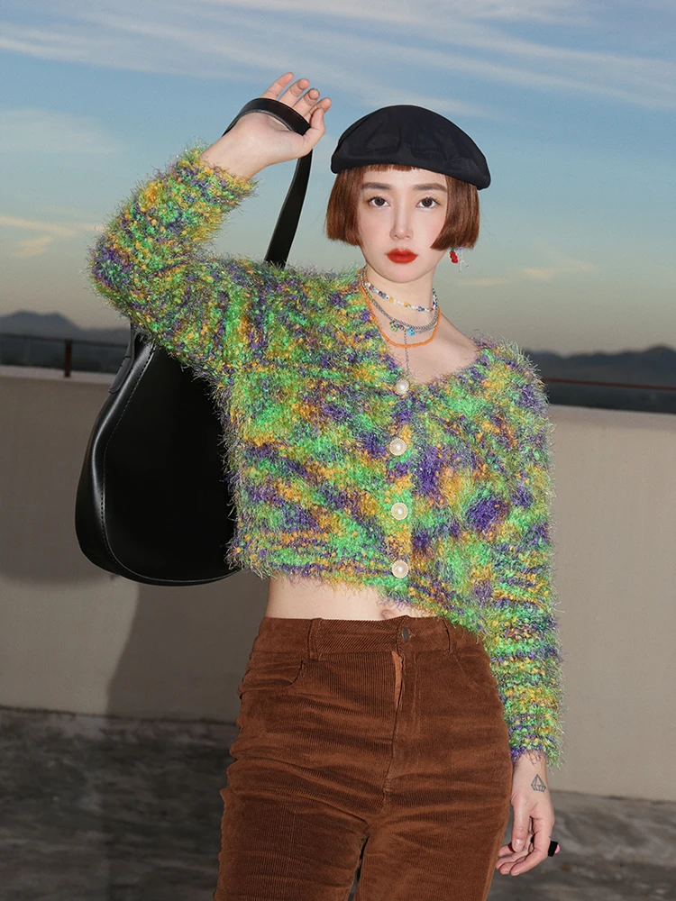 

Mr. Pasture's Vintage Girl V-ne Sweater Open Cardigan Lazy Sweet ort Long Sve Knitted Top Coat Retro Commute ...